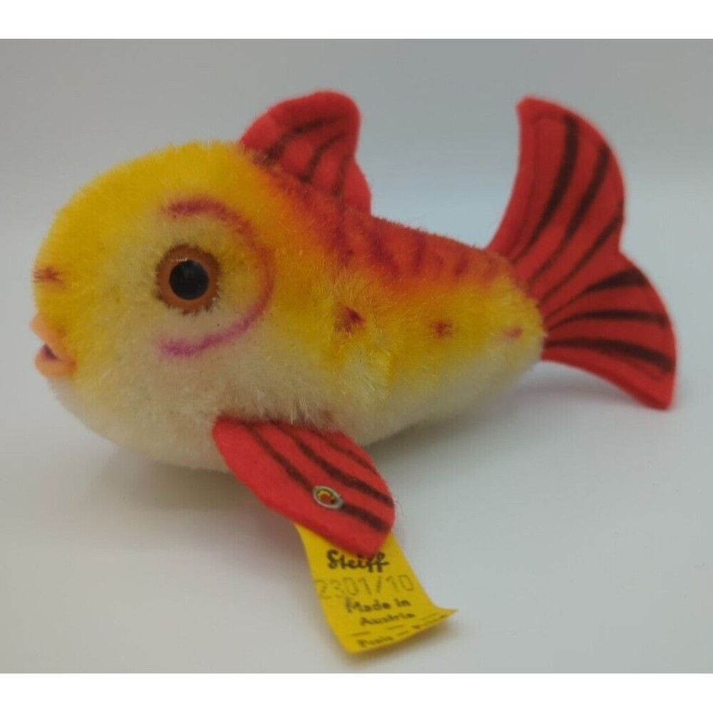 VTG Steiff Mohair Flossy Fish 2301/10 4"
